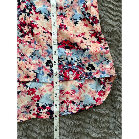 Fleur Bleue Pink Sleeveless V-Neck Floral Blouse Shirt 2X Business Office - Picture 6 of 7